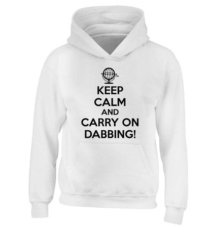 Keep calm and carry on dabbing children's white hoodie 12-13 Years