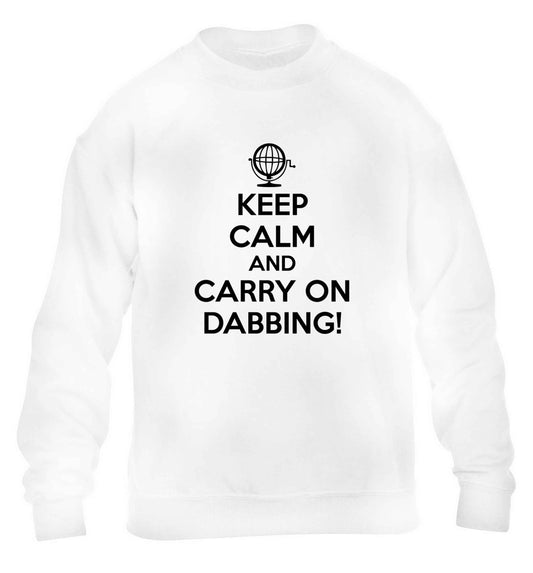 Keep calm and carry on dabbing children's white sweater 12-13 Years