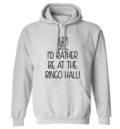I'd rather be at the bingo hall adults unisex grey hoodie 2XL