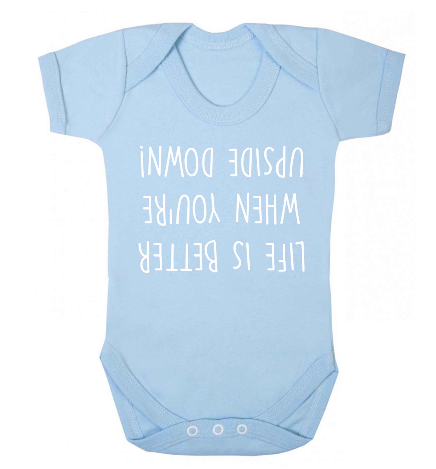 Life is better upside down Baby Vest pale blue 18-24 months