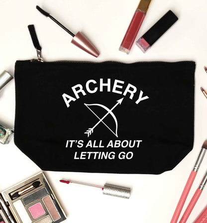Archery it's all about letting go black makeup bag