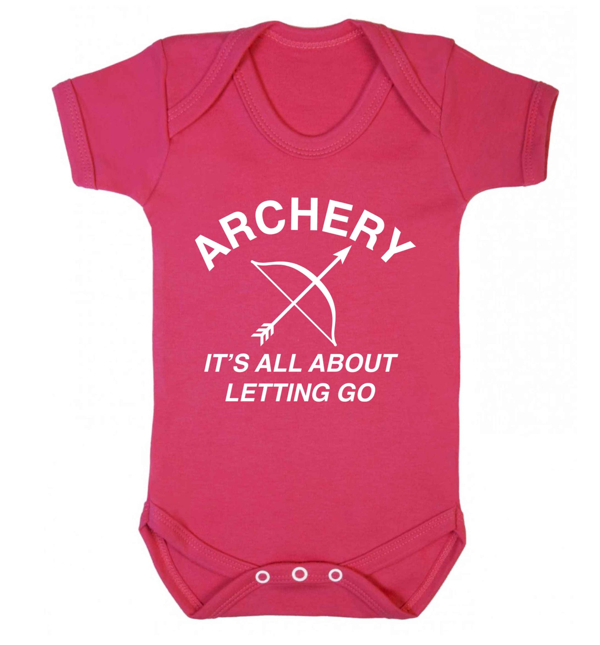 Archery it's all about letting go Baby Vest dark pink 18-24 months