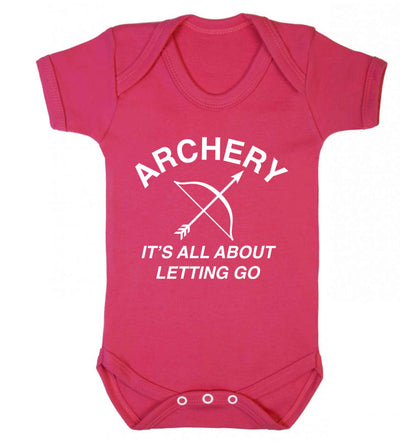 Archery it's all about letting go Baby Vest dark pink 18-24 months