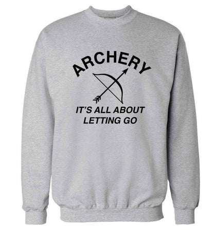 Archery it's all about letting go Adult's unisex grey Sweater 2XL