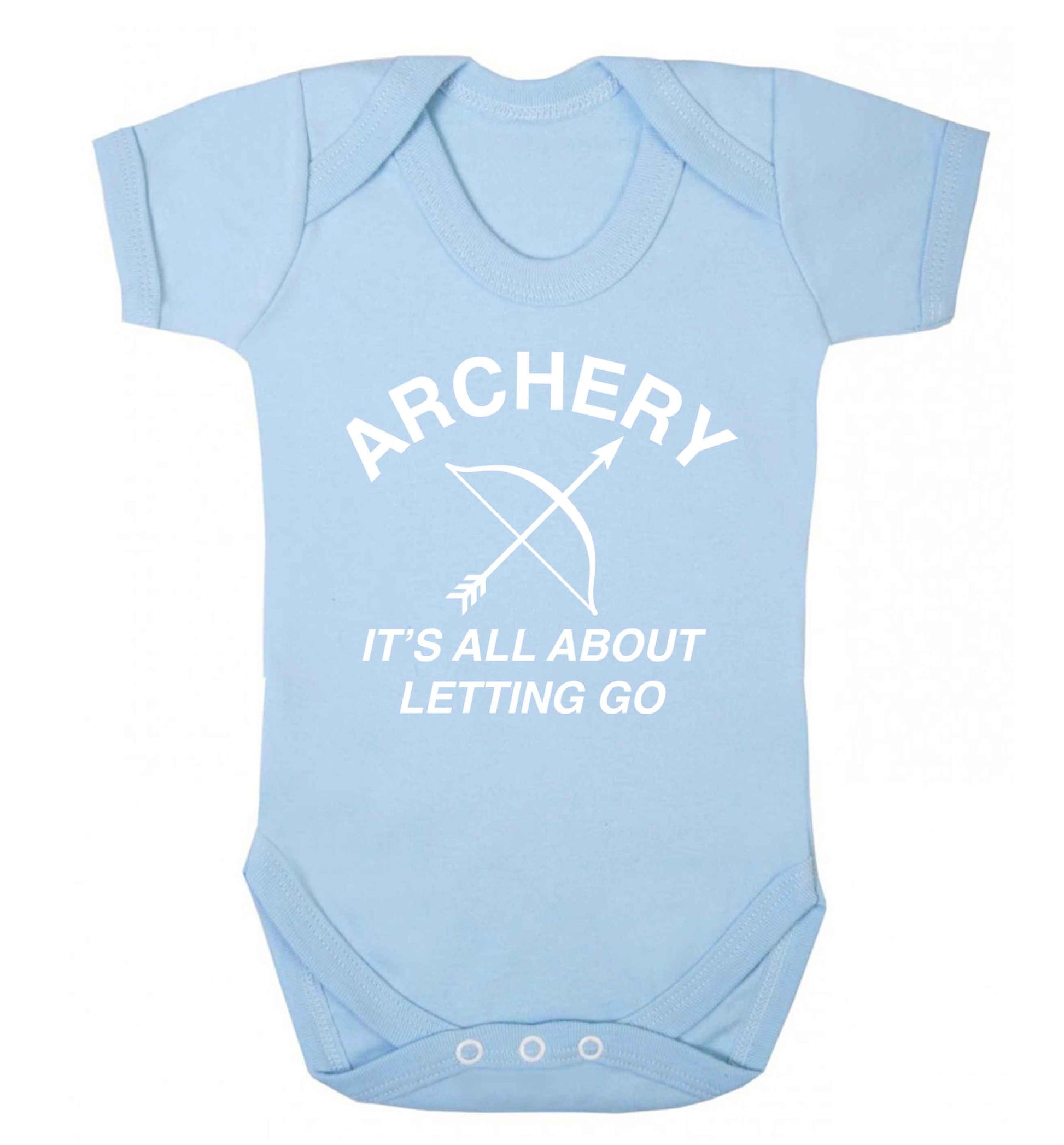 Archery it's all about letting go Baby Vest pale blue 18-24 months