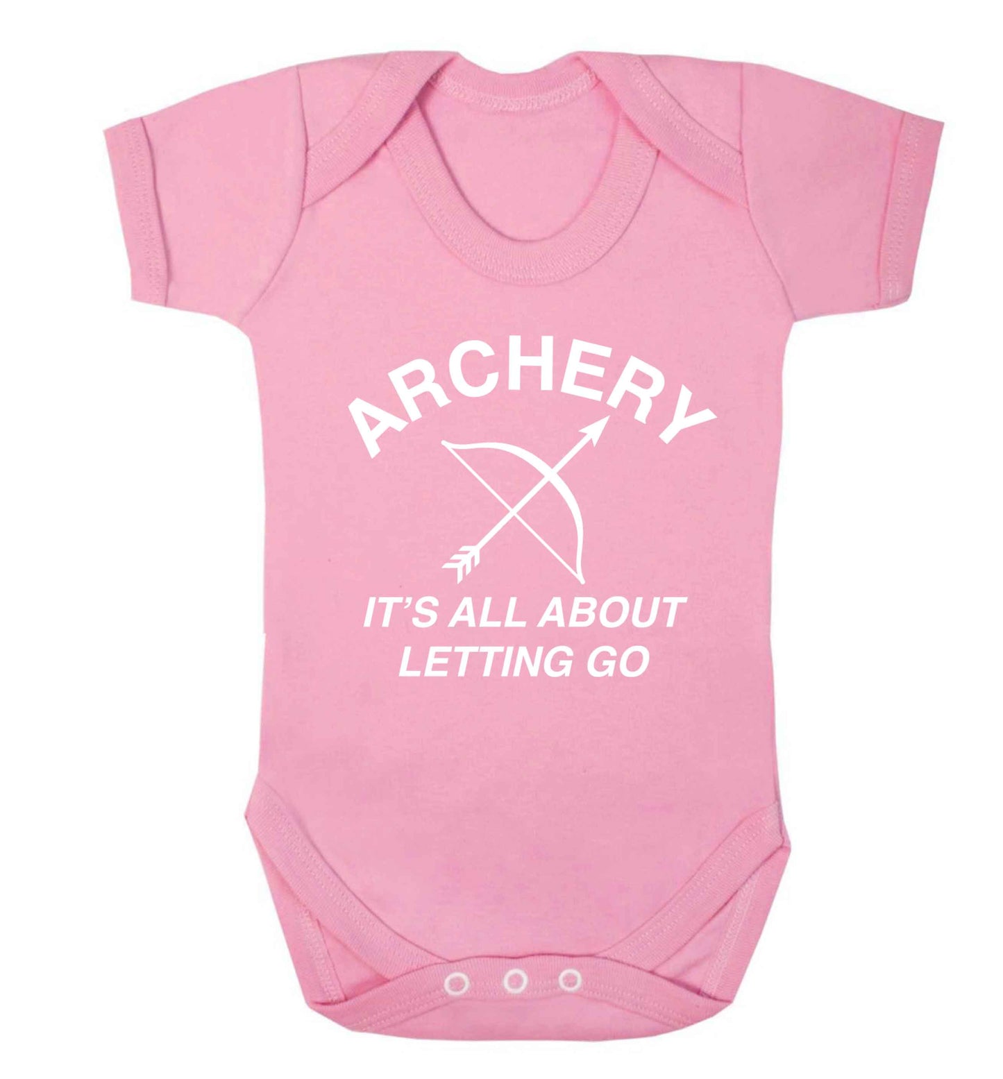 Archery it's all about letting go Baby Vest pale pink 18-24 months