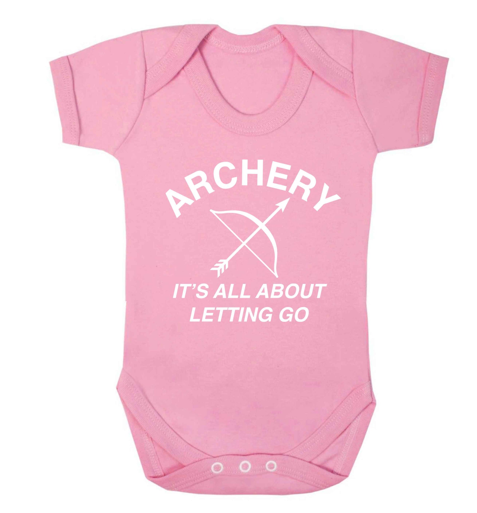 Archery it's all about letting go Baby Vest pale pink 18-24 months