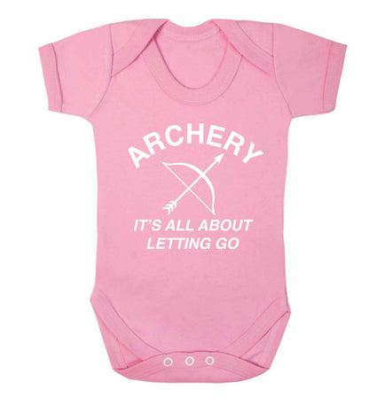 Archery it's all about letting go Baby Vest pale pink 18-24 months