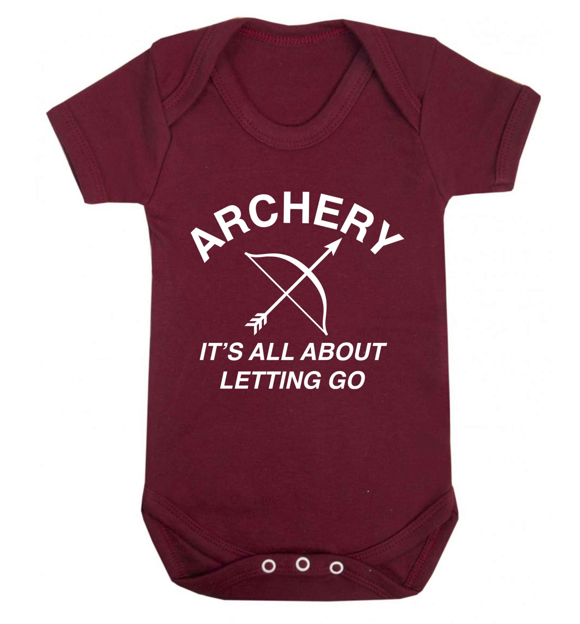 Archery it's all about letting go Baby Vest maroon 18-24 months