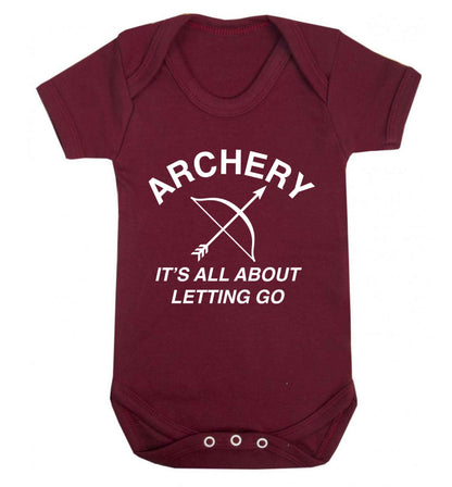 Archery it's all about letting go Baby Vest maroon 18-24 months