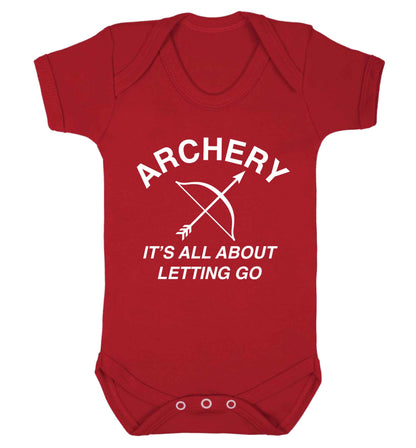 Archery it's all about letting go Baby Vest red 18-24 months