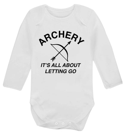 Archery it's all about letting go Baby Vest long sleeved white 6-12 months