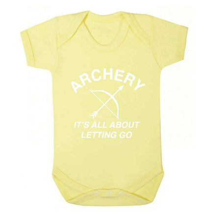 Archery it's all about letting go Baby Vest pale yellow 18-24 months