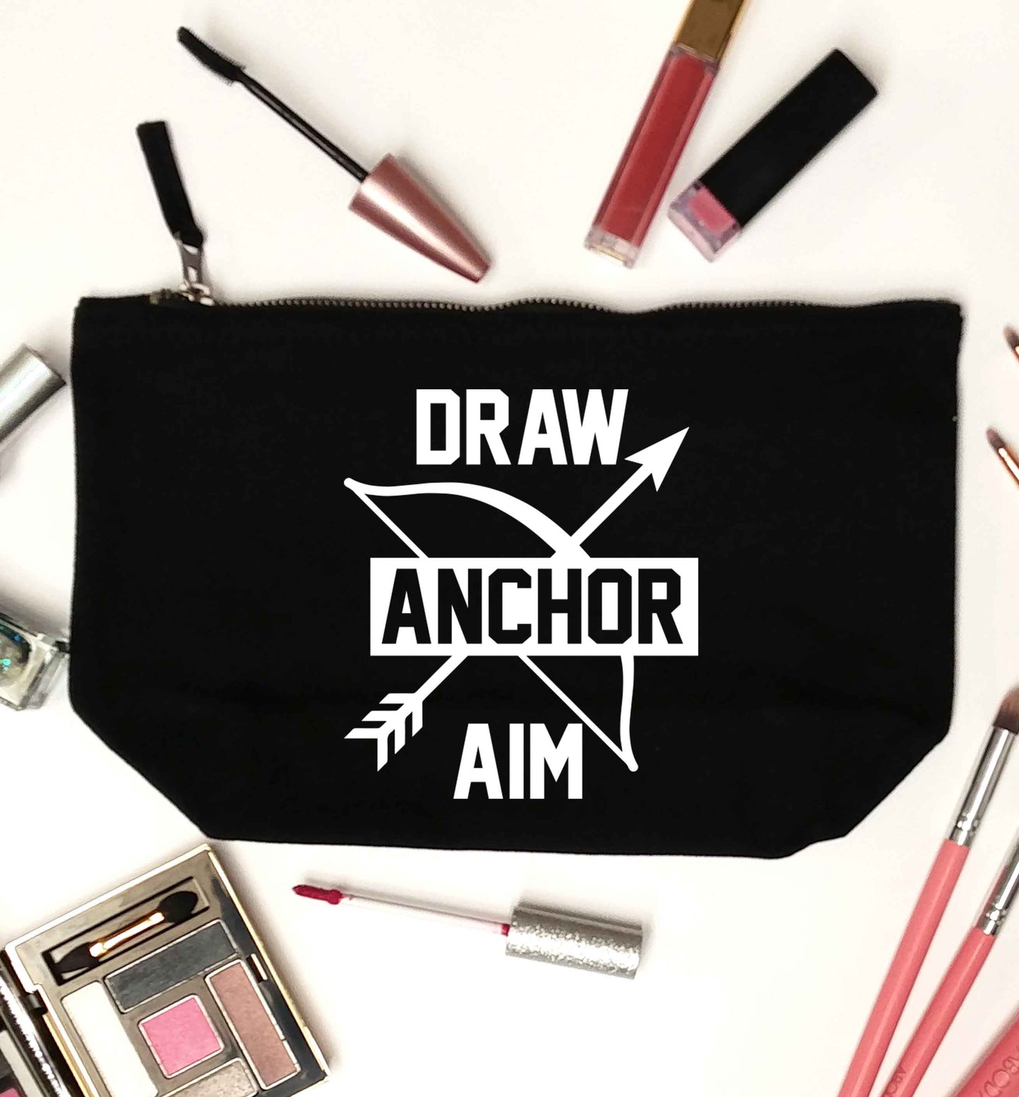 Draw anchor aim black makeup bag