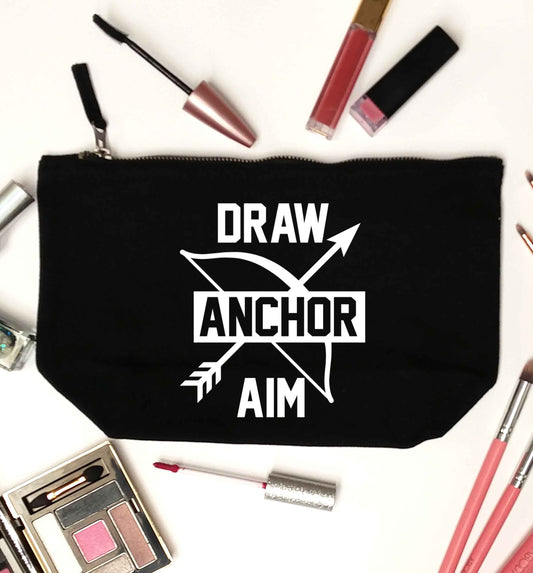 Draw anchor aim black makeup bag