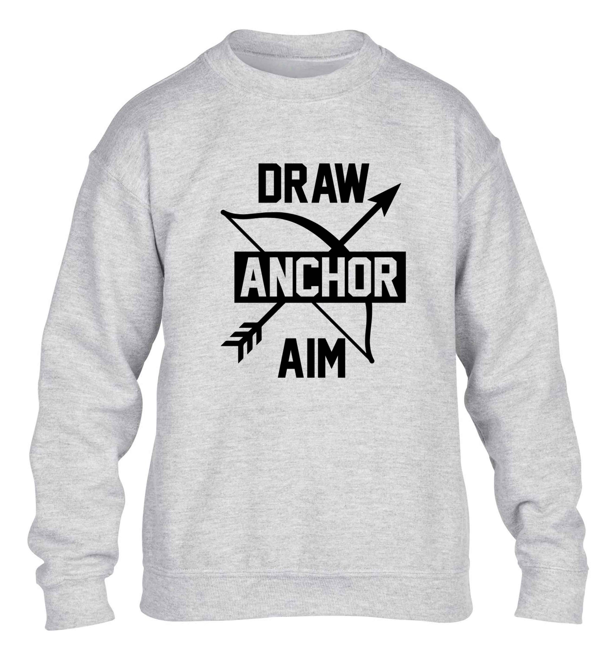 Draw anchor aim children's grey sweater 12-13 Years