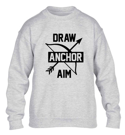Draw anchor aim children's grey sweater 12-13 Years