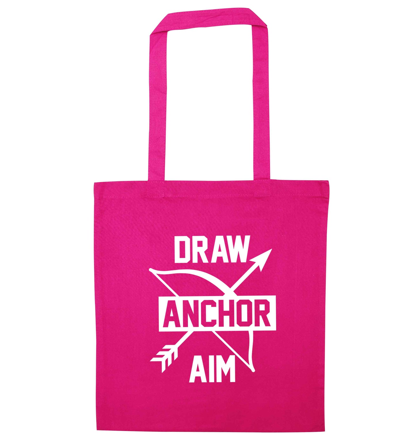 Draw anchor aim pink tote bag