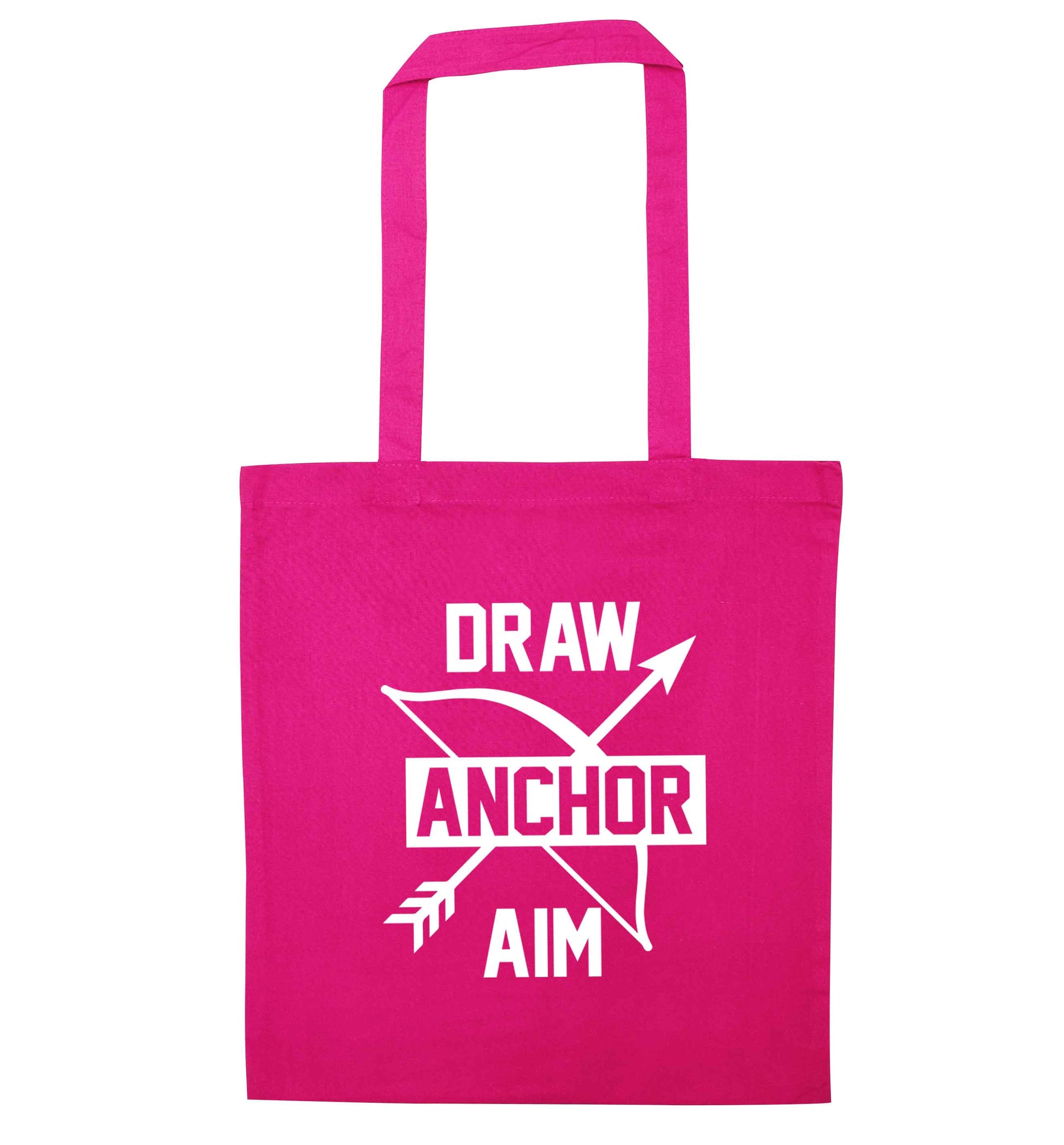 Draw anchor aim pink tote bag