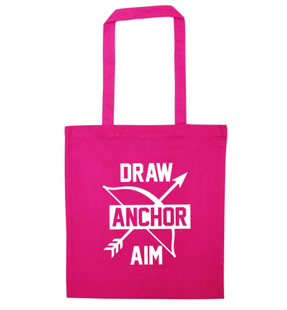 Draw anchor aim pink tote bag