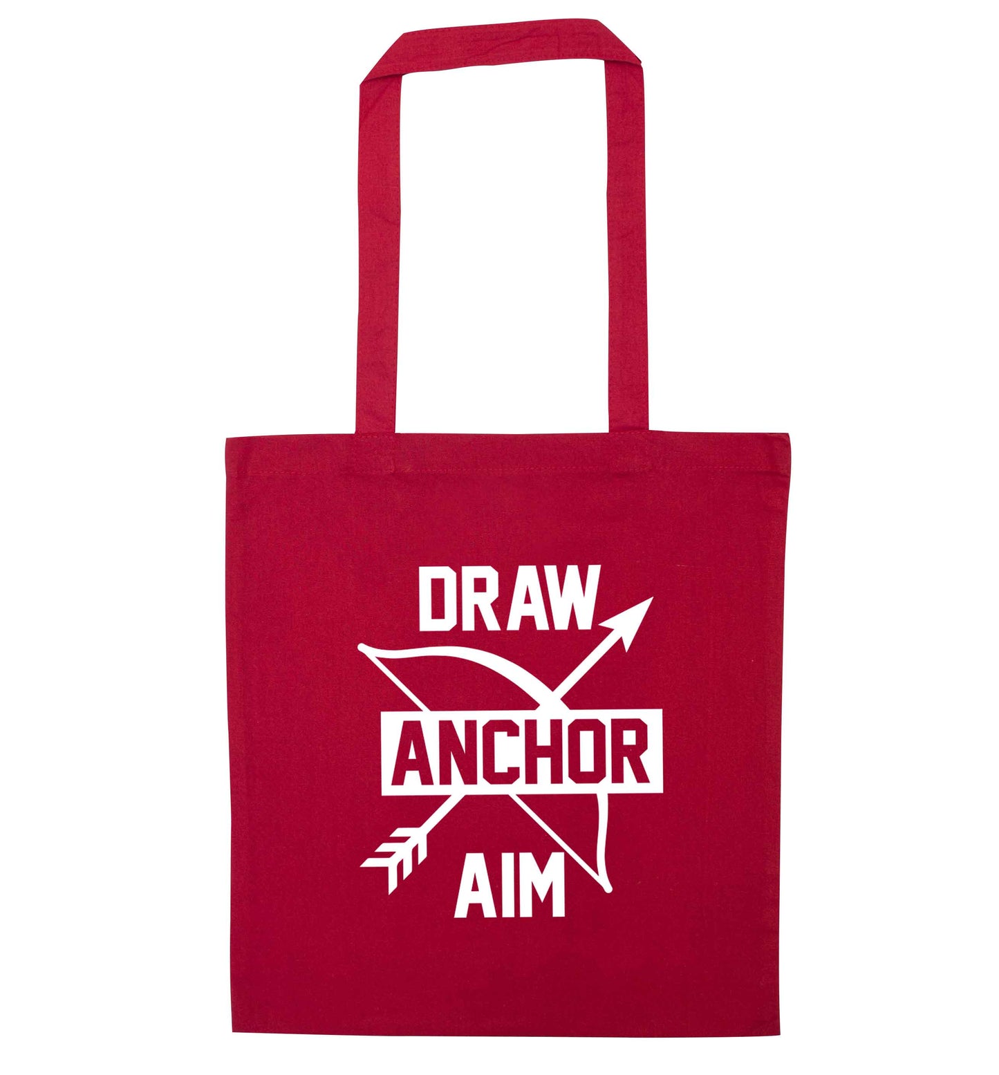 Draw anchor aim red tote bag