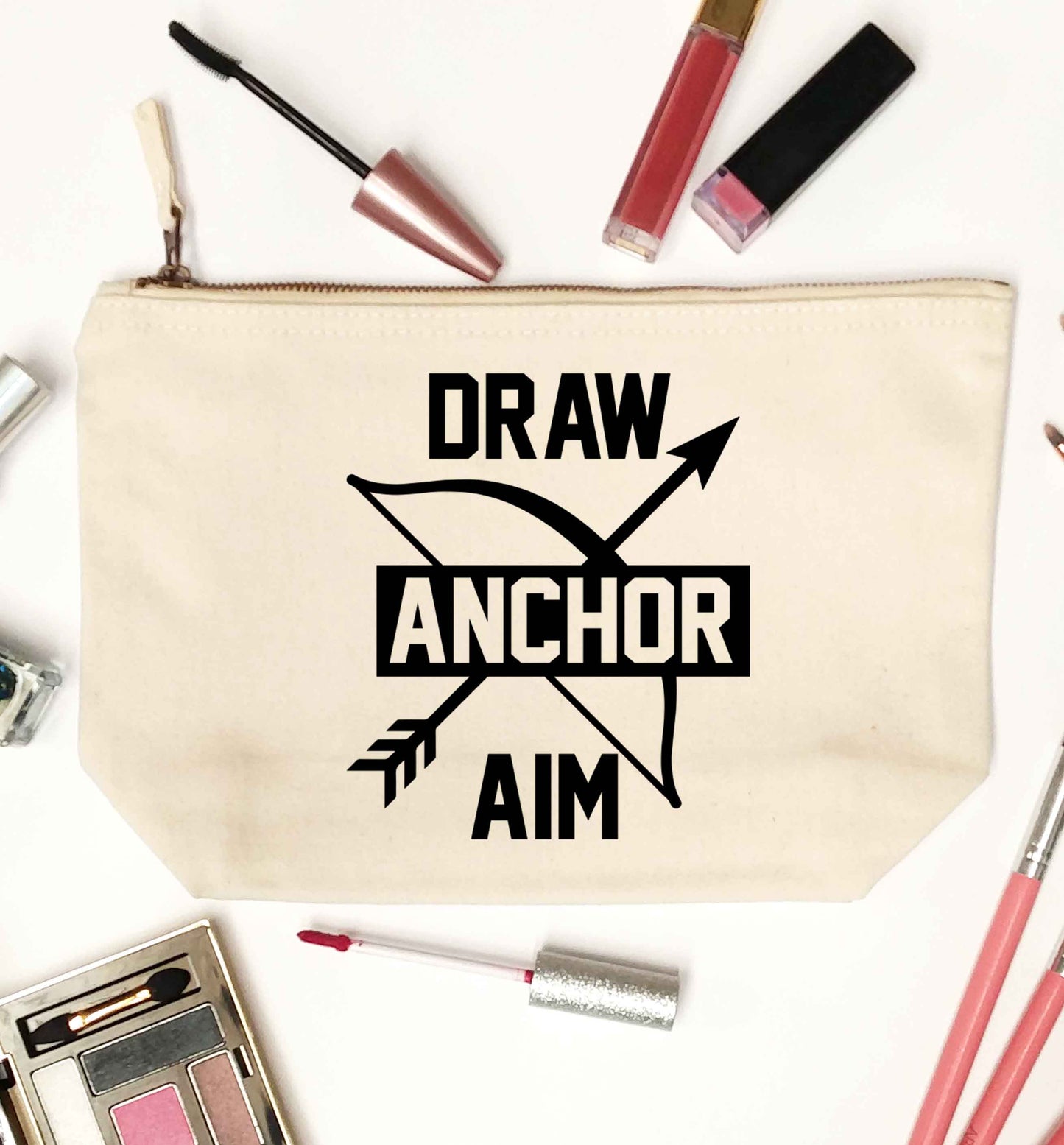 Draw anchor aim natural makeup bag