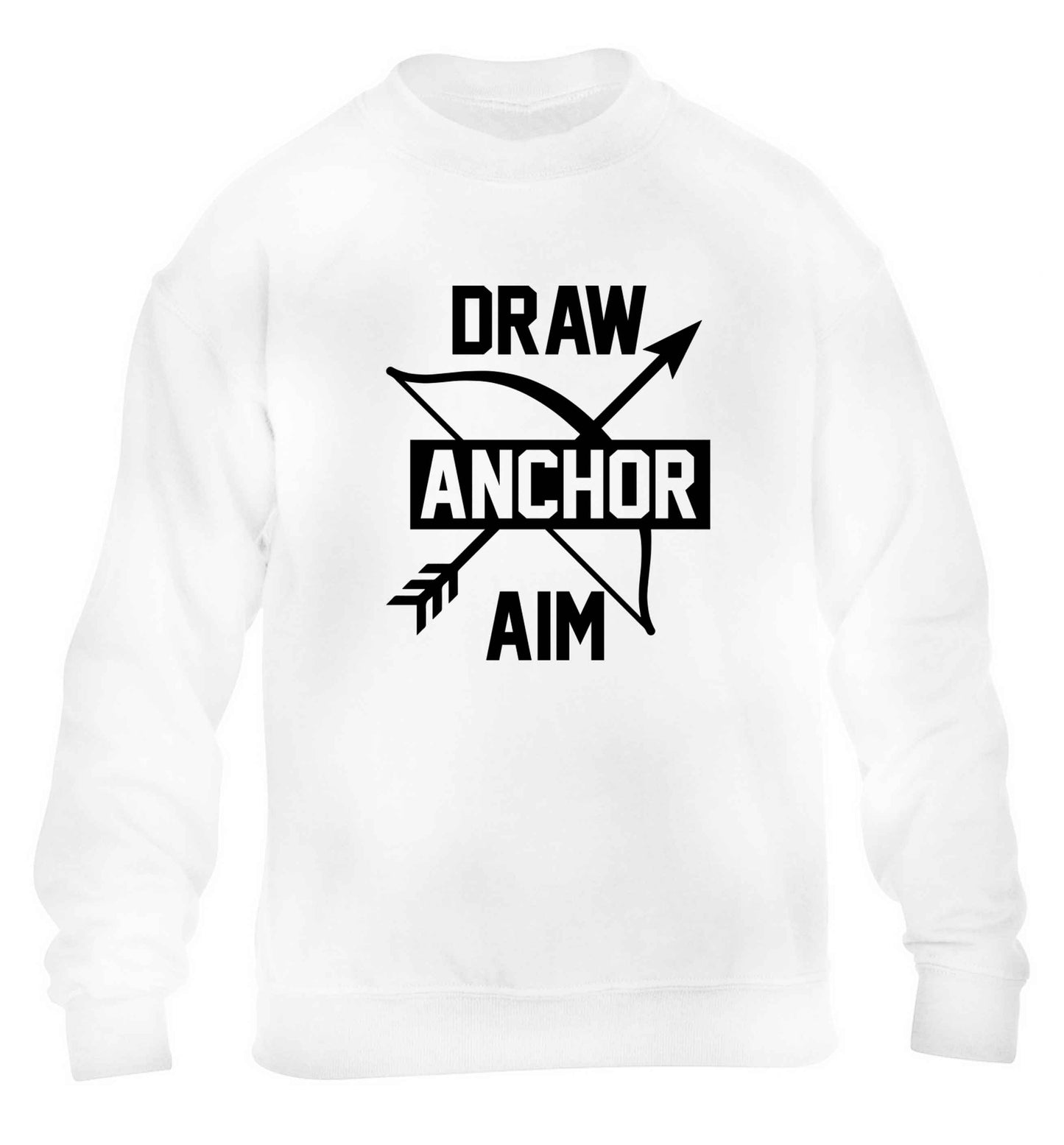 Draw anchor aim children's white sweater 12-13 Years