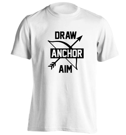 Draw anchor aim adults unisex white Tshirt 2XL