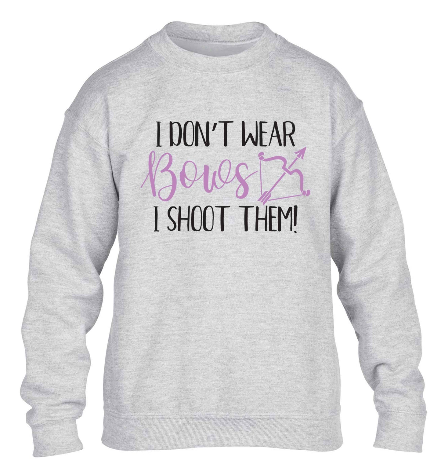 I don't wear bows I shoot them children's grey sweater 12-13 Years