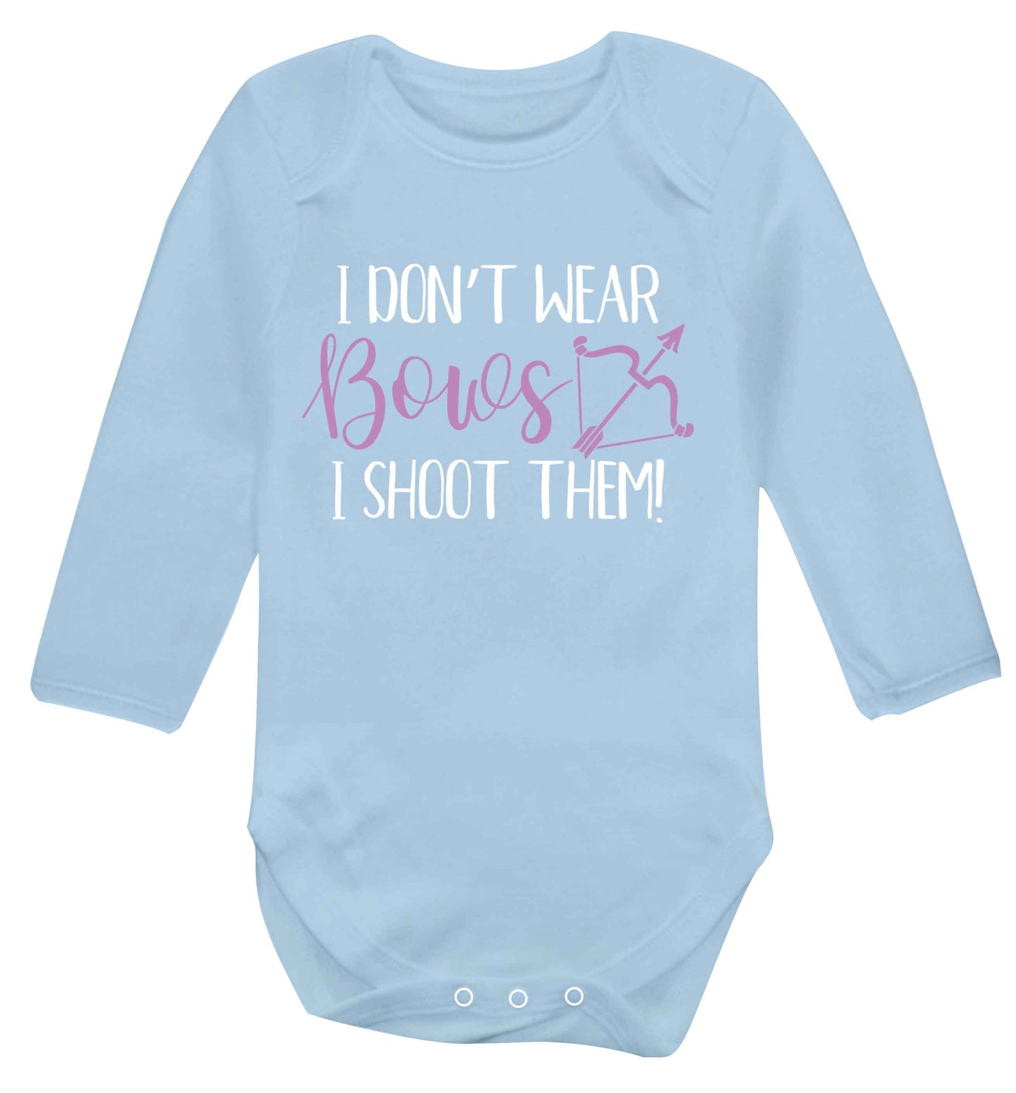 I don't wear bows I shoot them Baby Vest long sleeved pale blue 6-12 months