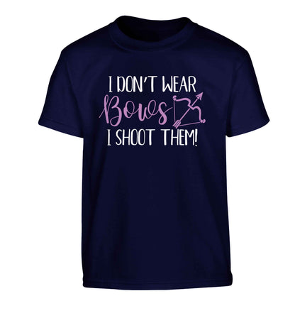 I don't wear bows I shoot them Children's navy Tshirt 12-13 Years