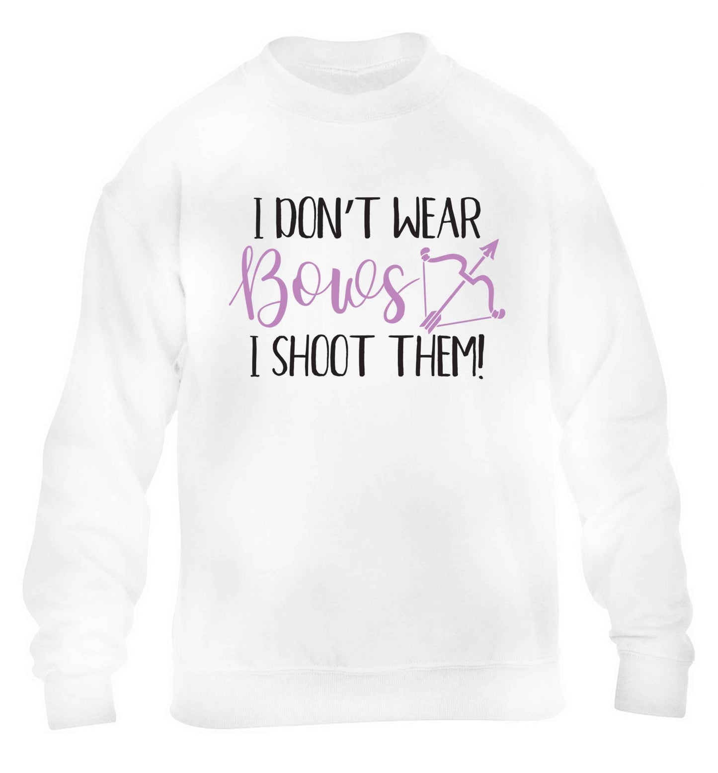 I don't wear bows I shoot them children's white sweater 12-13 Years