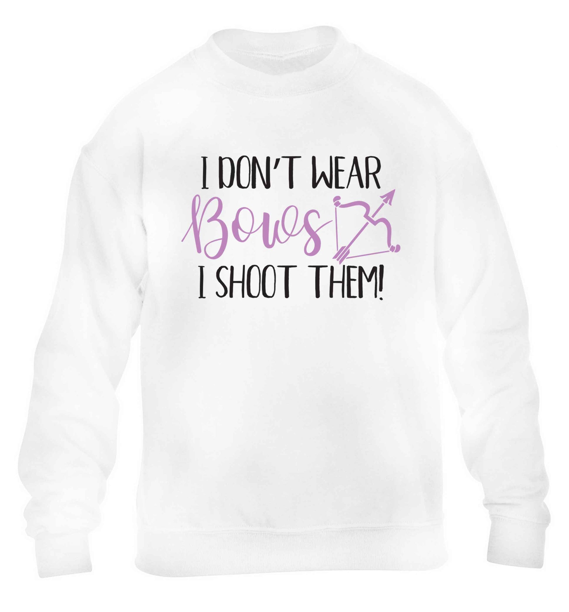 I don't wear bows I shoot them children's white sweater 12-13 Years
