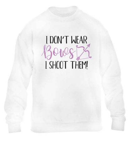 I don't wear bows I shoot them children's white sweater 12-13 Years