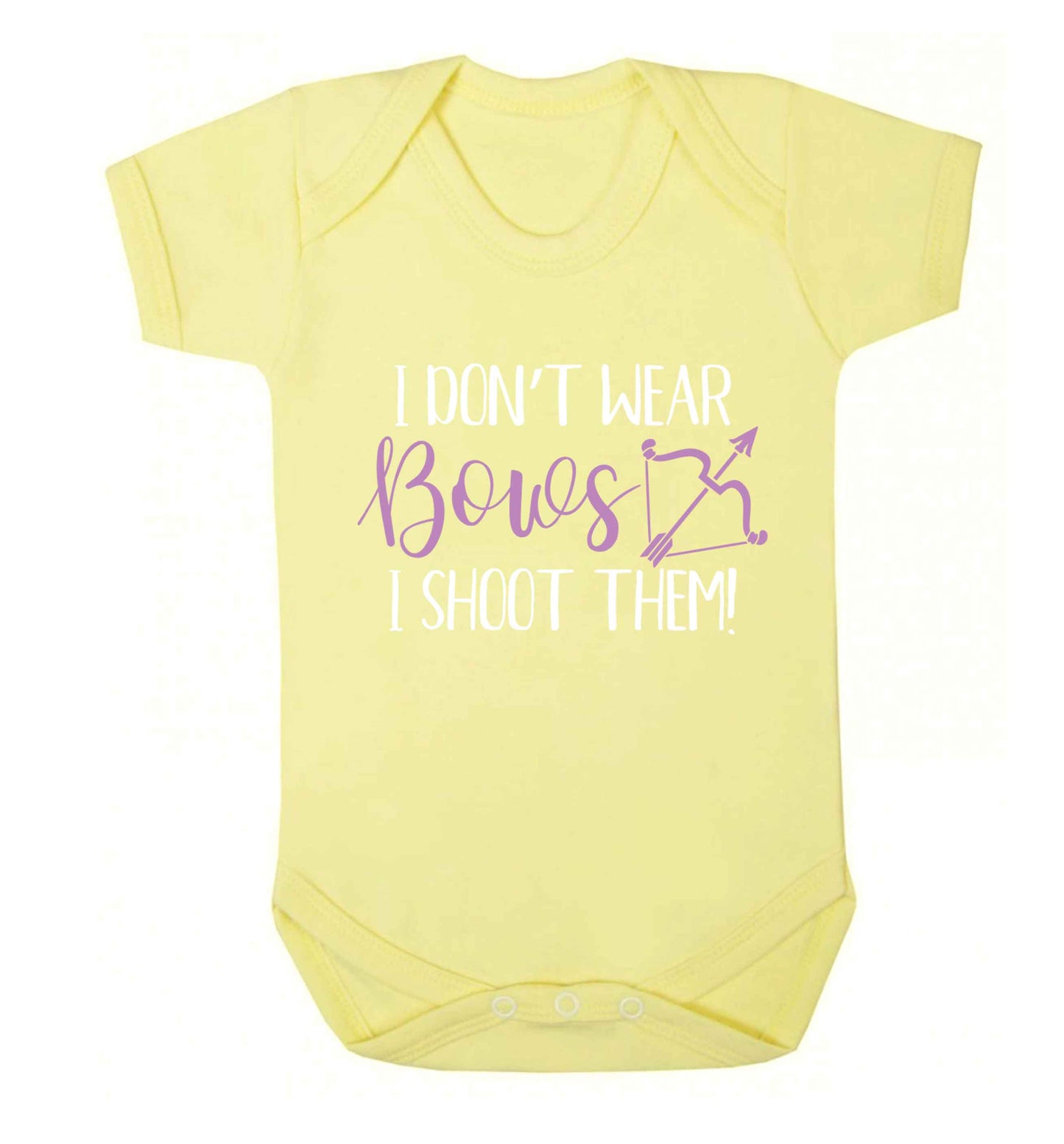 I don't wear bows I shoot them Baby Vest pale yellow 18-24 months