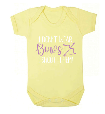I don't wear bows I shoot them Baby Vest pale yellow 18-24 months