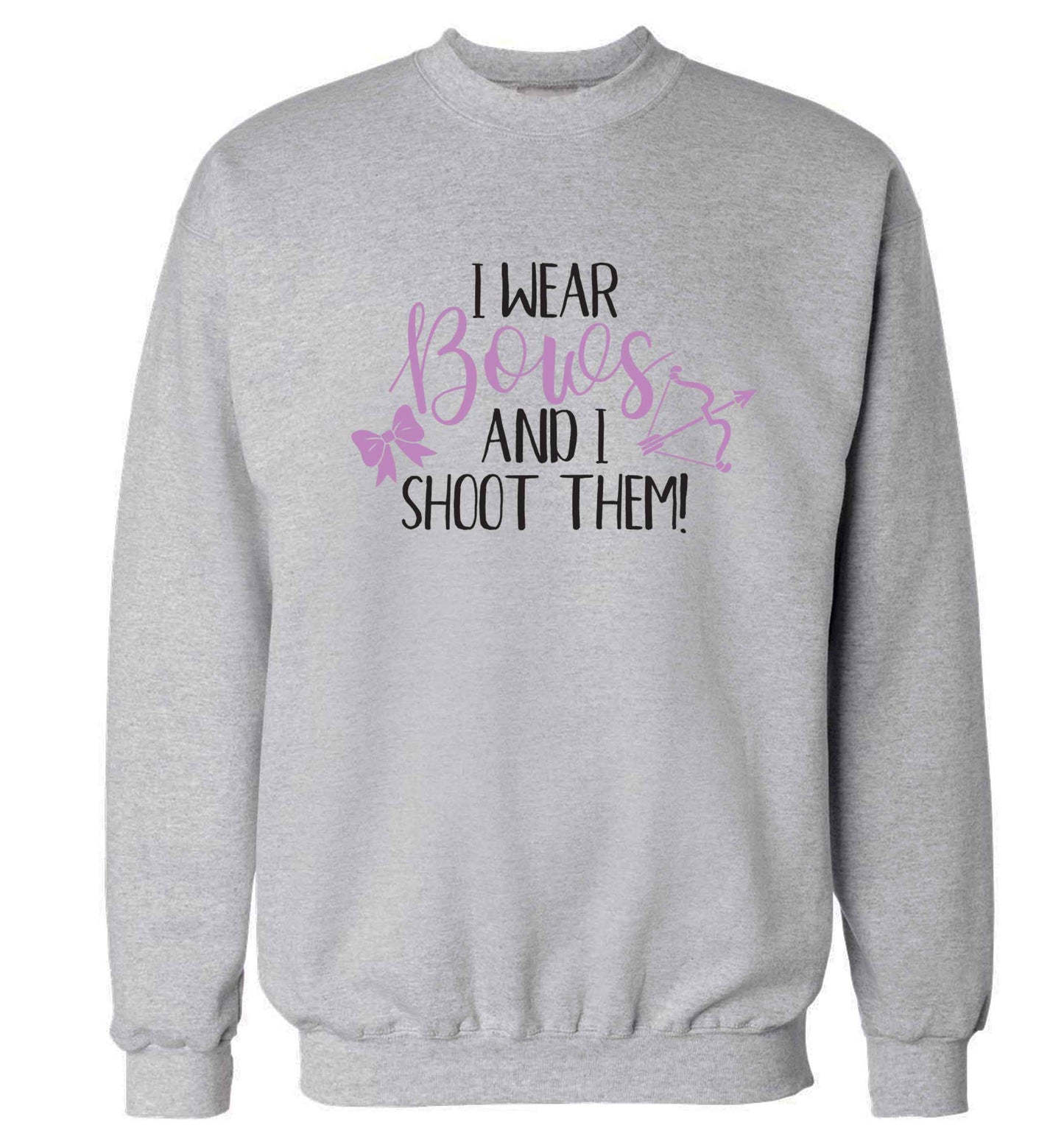 I wear bows and I shoot them Adult's unisex grey Sweater 2XL