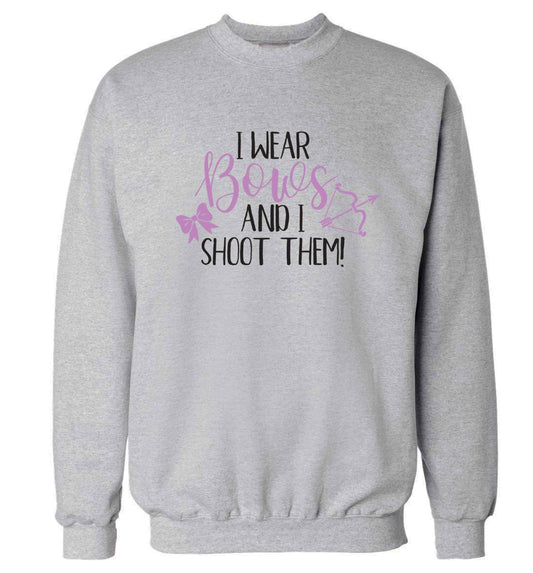 I wear bows and I shoot them Adult's unisex grey Sweater 2XL