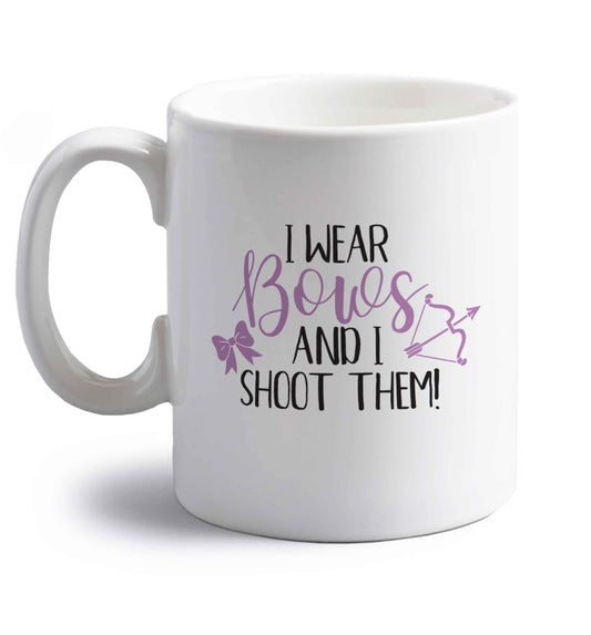 I wear bows and I shoot them right handed white ceramic mug 