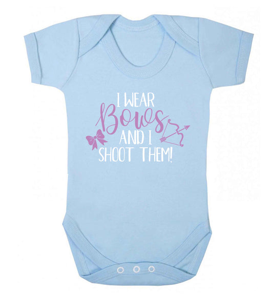 I wear bows and I shoot them Baby Vest pale blue 18-24 months