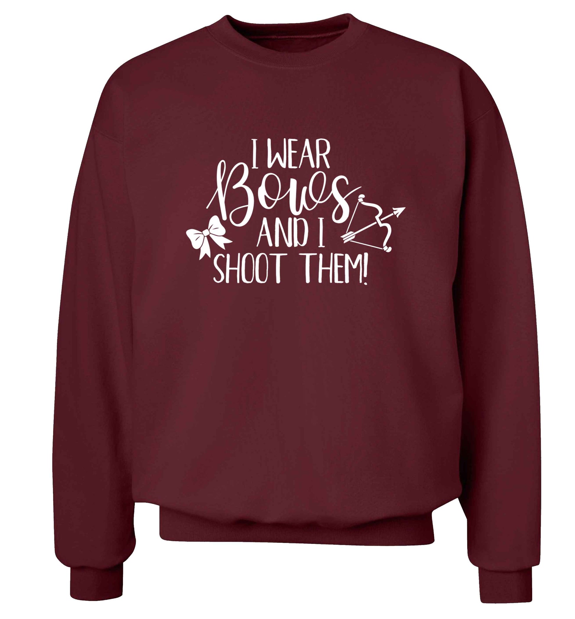 I wear bows and I shoot them Adult's unisex maroon Sweater 2XL