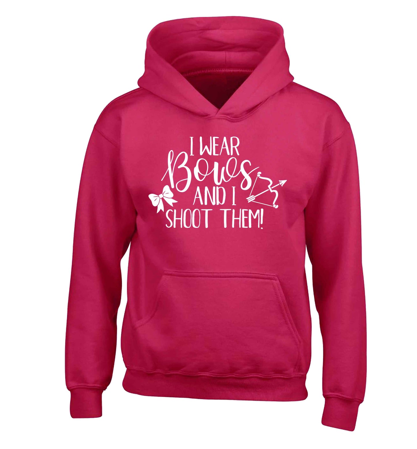I wear bows and I shoot them children's pink hoodie 12-13 Years