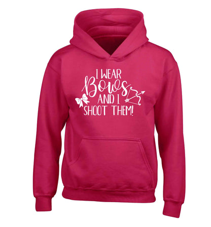 I wear bows and I shoot them children's pink hoodie 12-13 Years