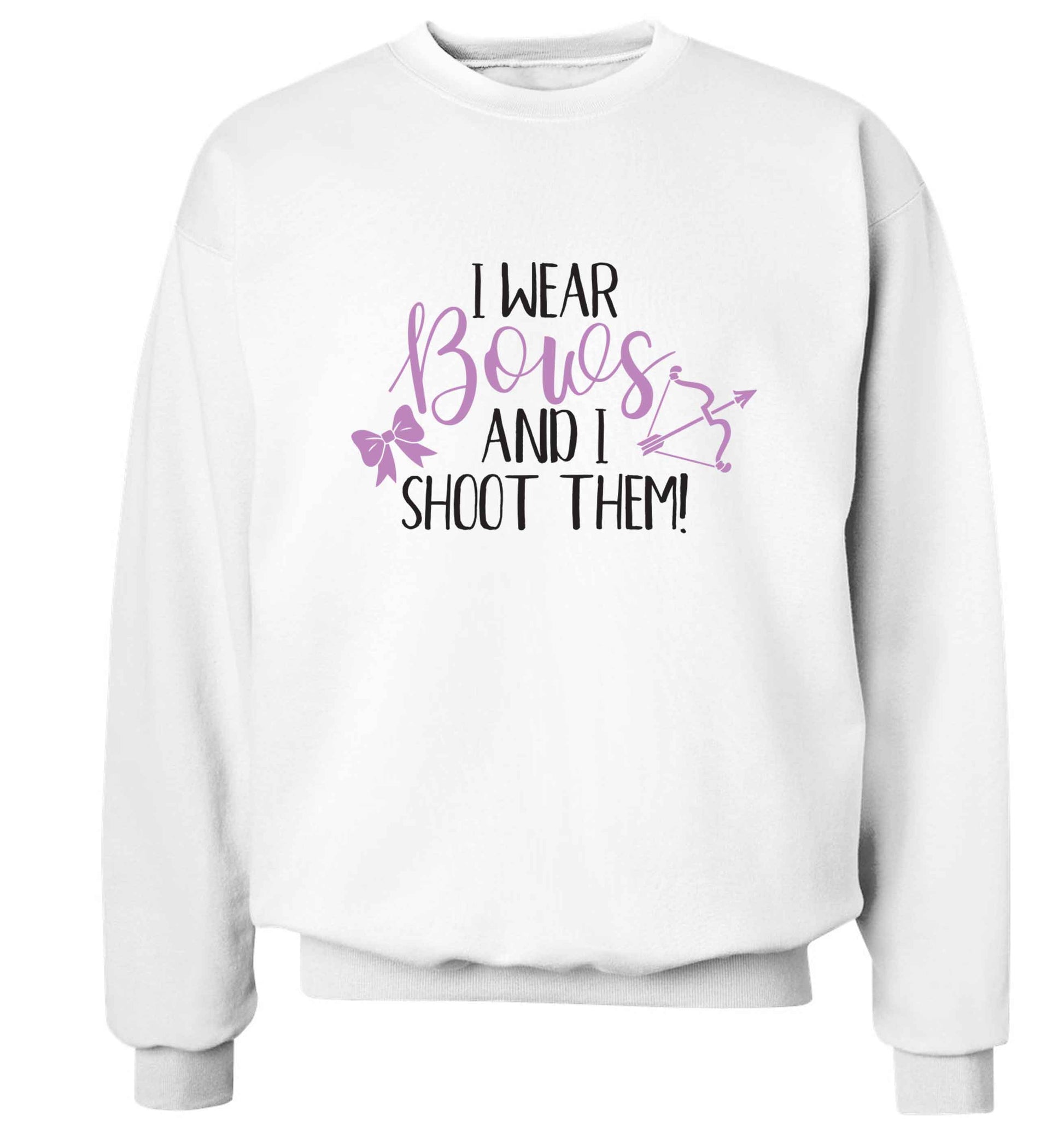 I wear bows and I shoot them Adult's unisex white Sweater 2XL