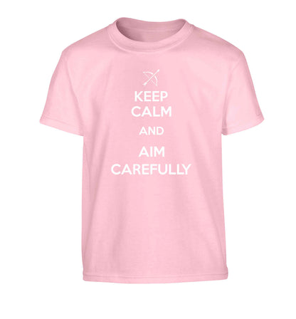 Keep calm and aim carefully Children's light pink Tshirt 12-13 Years