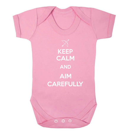 Keep calm and aim carefully Baby Vest pale pink 18-24 months