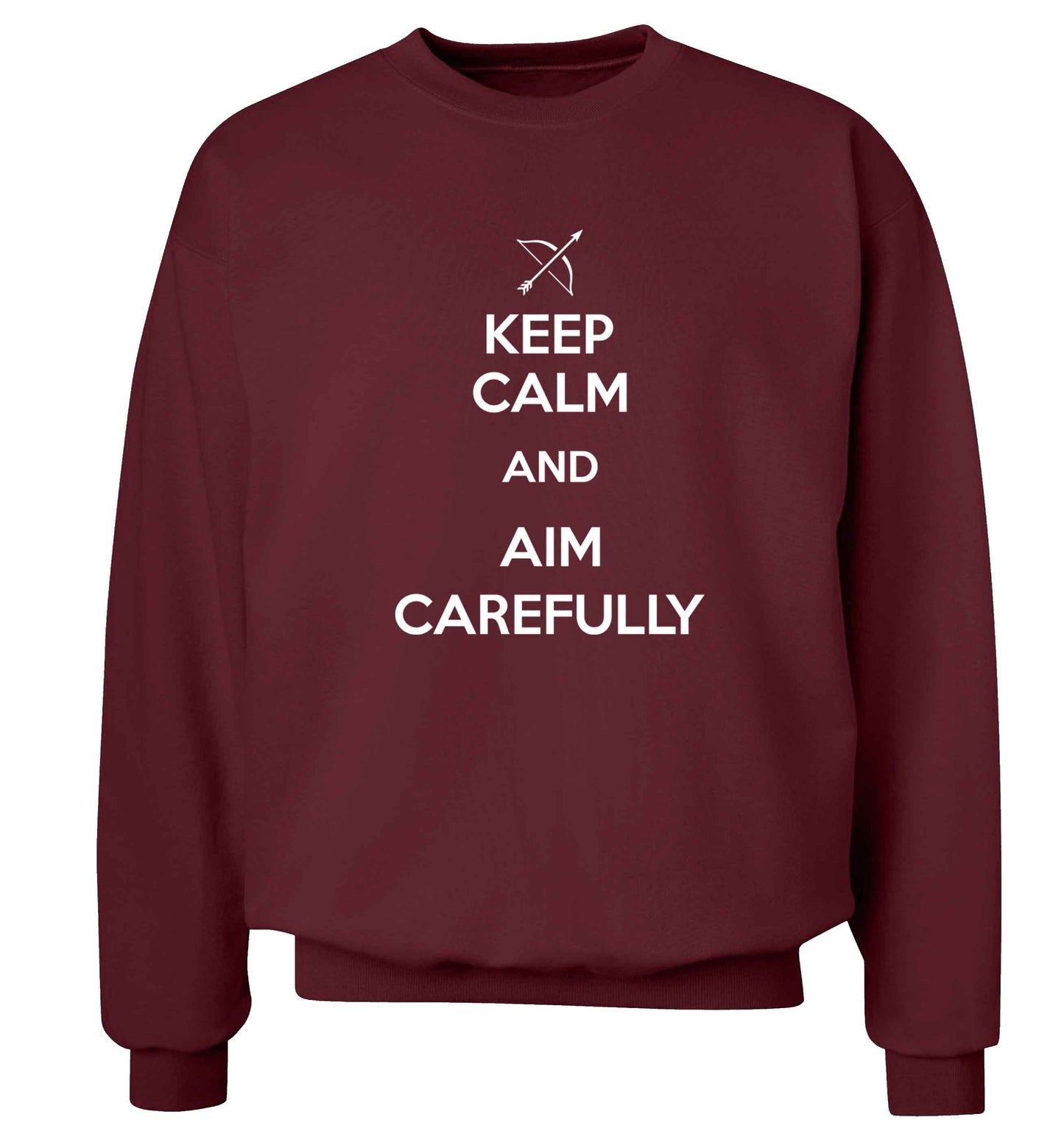 Keep calm and aim carefully Adult's unisex maroon Sweater 2XL