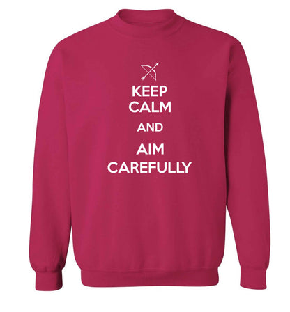 Keep calm and aim carefully Adult's unisex pink Sweater 2XL
