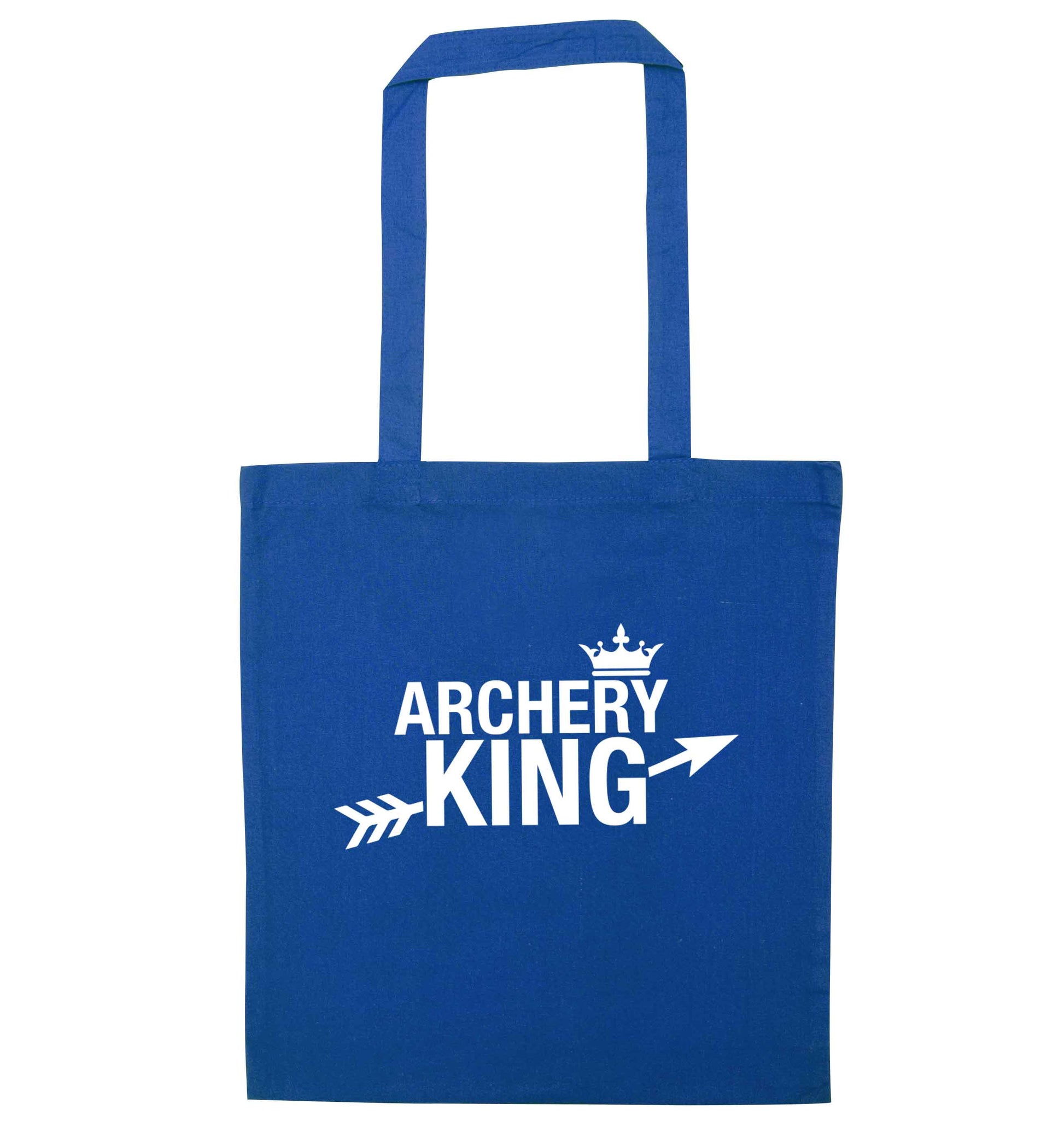 Archery king blue tote bag