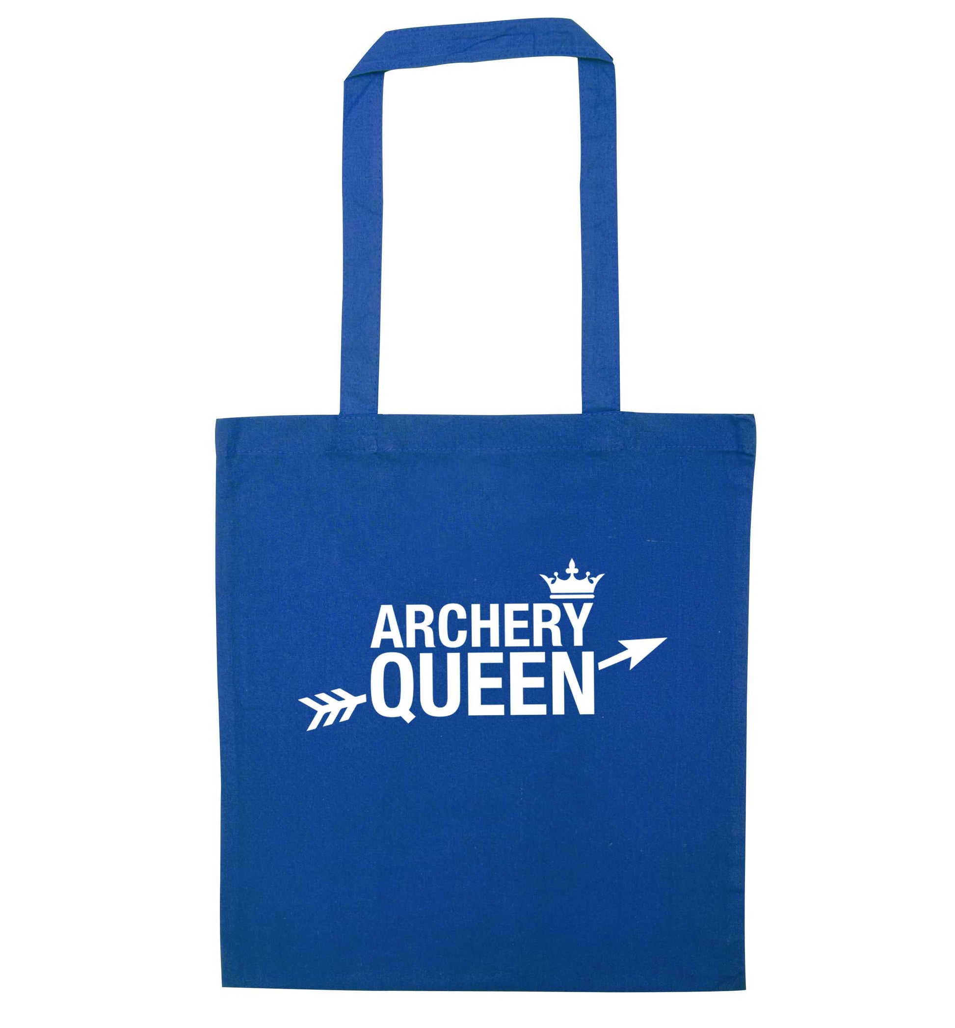 Archery queen blue tote bag